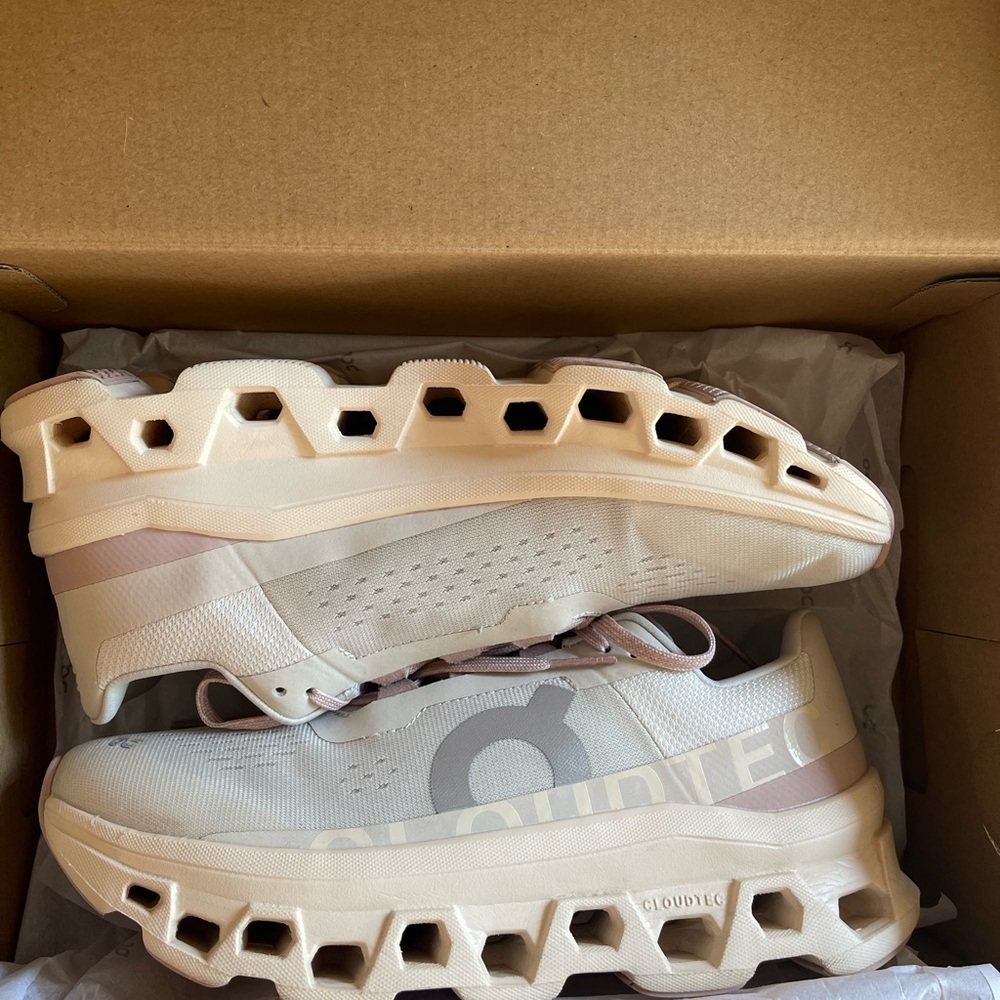 OnCloud Cloudmonster cloudtec performance running shoes in shade Moon & Fawn 9W